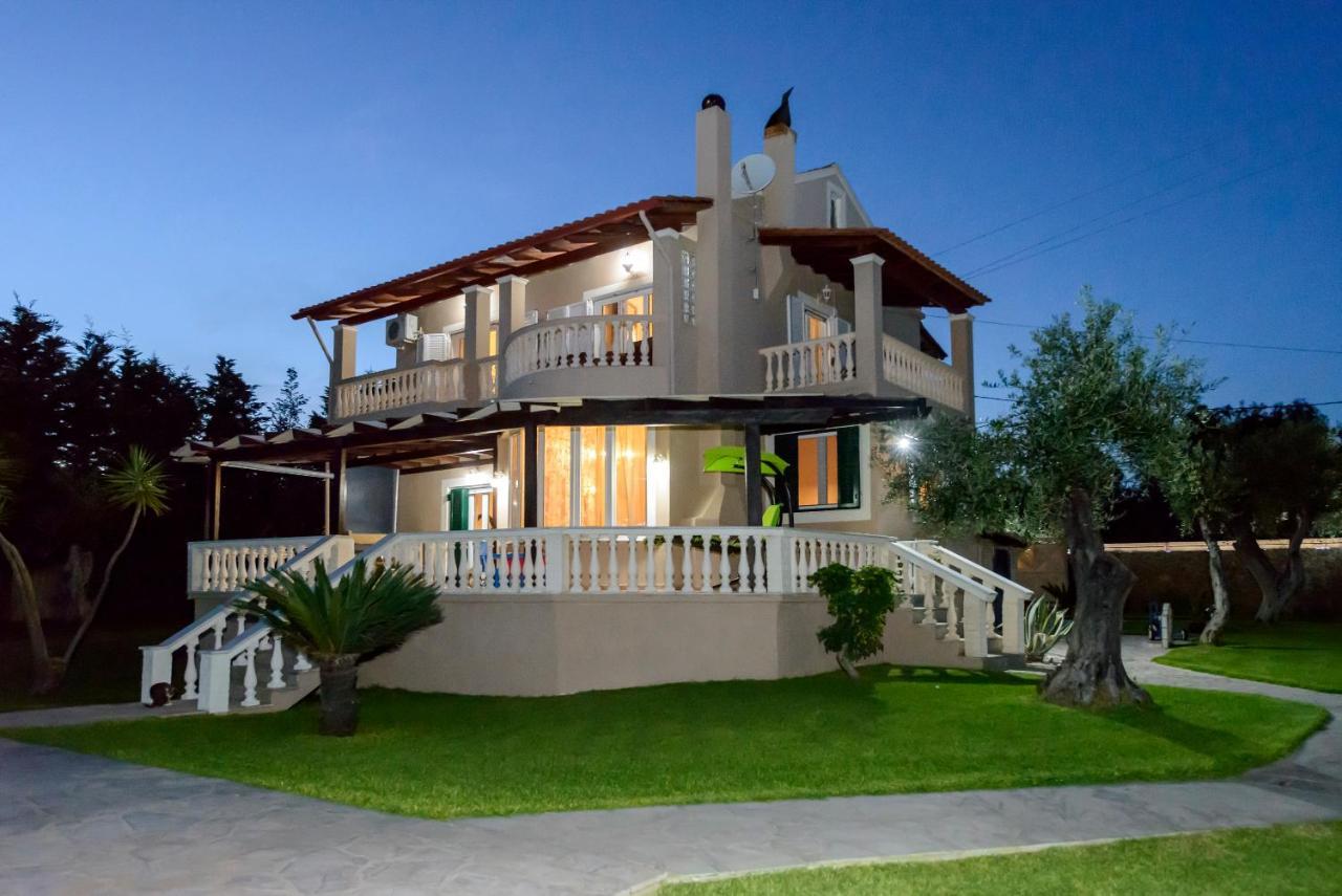 Villa Maxim With Private Pool & Tennis Court Halikounas 외부 사진