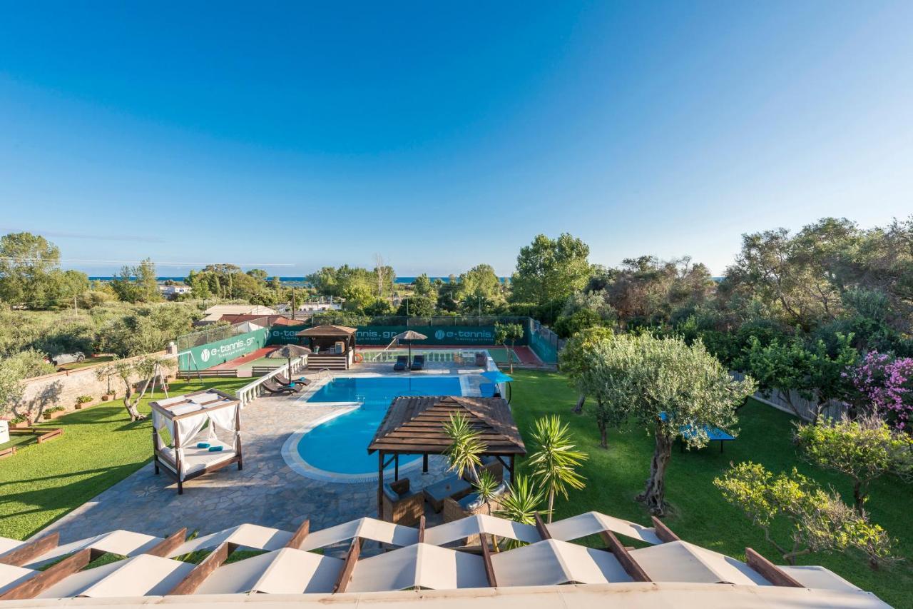 Villa Maxim With Private Pool & Tennis Court Halikounas 외부 사진
