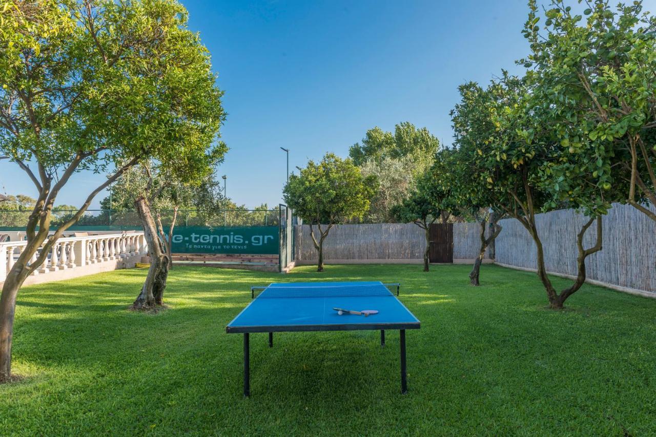 Villa Maxim With Private Pool & Tennis Court Halikounas 외부 사진