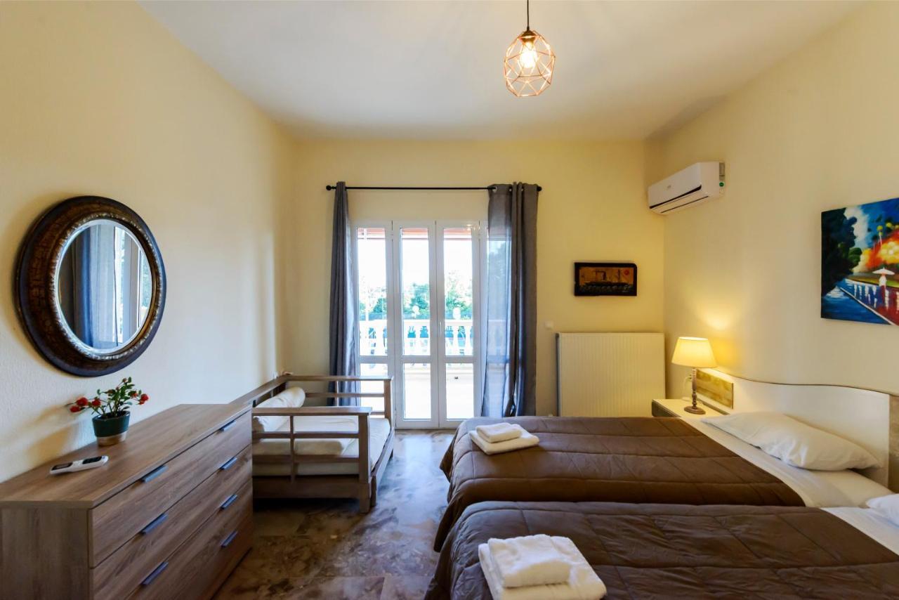 Villa Maxim With Private Pool & Tennis Court Halikounas 외부 사진