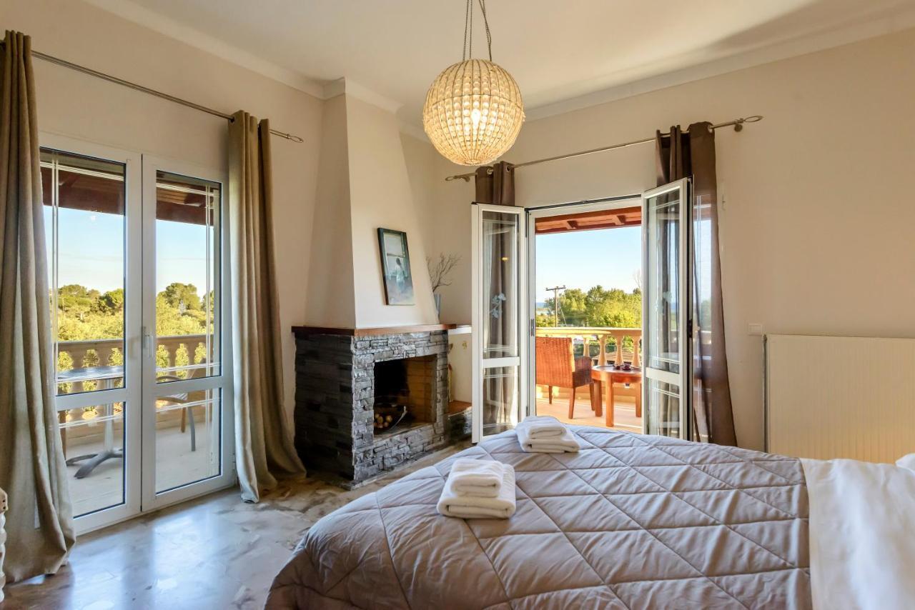 Villa Maxim With Private Pool & Tennis Court Halikounas 외부 사진